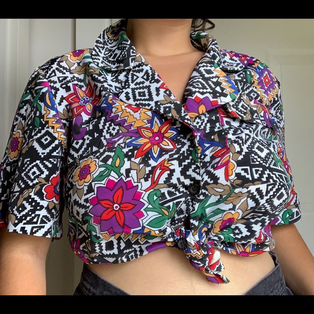 Funky and colorful button down shirt